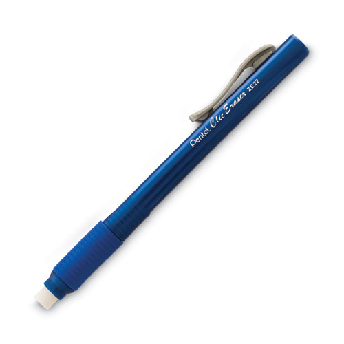 Picture of Clic Eraser Grip Eraser, For Pencil Marks, White Eraser, Blue Barrel