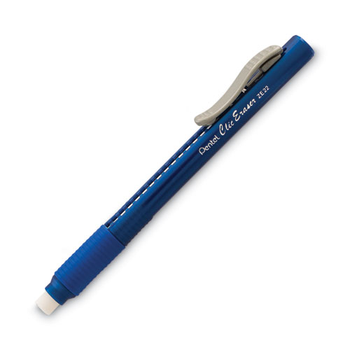 Picture of Clic Eraser Grip Eraser, For Pencil Marks, White Eraser, Blue Barrel