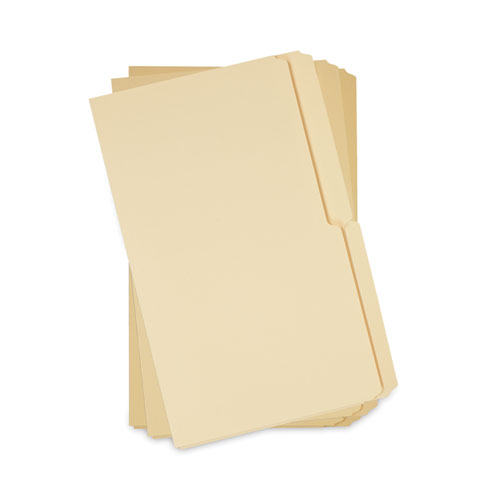 Picture of Top Tab File Folders, 1/2-Cut Tabs: Assorted, Legal Size, 0.75" Expansion, Manila, 100/Box