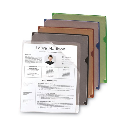 Picture of Deluxe Vinyl Project Folders, Letter Size, Assorted Colors, 35/Box