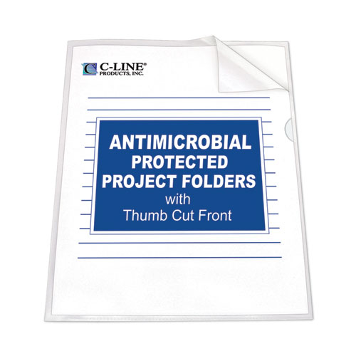 Picture of Antimicrobial Protected Poly Project Folders, Letter Size, Clear, 25/Box