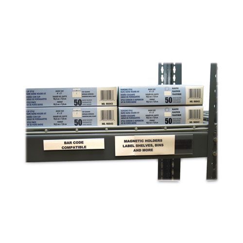 Picture of HOL-DEX Magnetic Shelf/Bin Label Holders, Side Load, 0.5 x 6, Clear, 10/Box