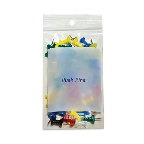 Picture of Write-On Poly Bags, 2 mil, 3" x 5", Clear, 1,000/Carton