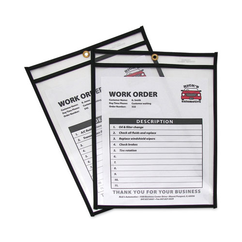 Picture of Shop Ticket Holders, Stitched, Both Sides Clear, 75 Sheets, 9 x 12, 25/Box