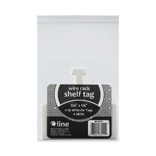 Picture of Wire Rack Shelf Tag, Side Load, 3.5 x 1.5, White, 10/Pack