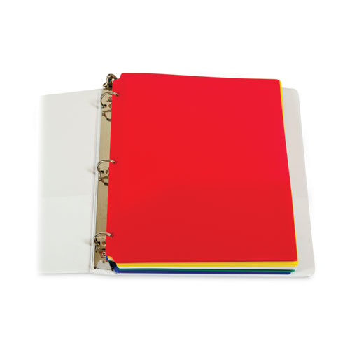 Picture of Two-Pocket Heavyweight Poly Portfolio Folder, 3-Hole Punch, 11 x 8.5, Assorted, 10/Pack