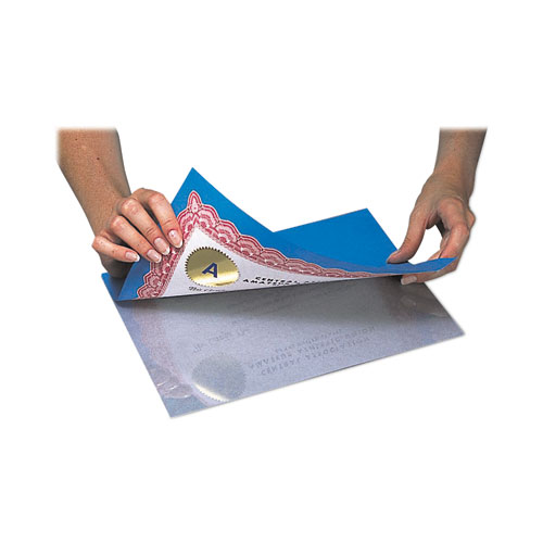 Picture of Cleer Adheer Self-Adhesive Laminating Film, 2 mil, 9" x 12", Non-Glare Clear, 50/Box