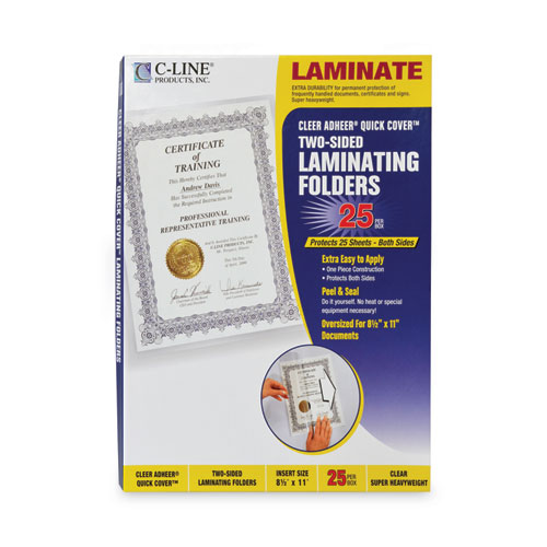 Picture of Quick Cover Laminating Pockets, 12 mil, 9.13" x 11.5", Gloss Clear, 25/Box