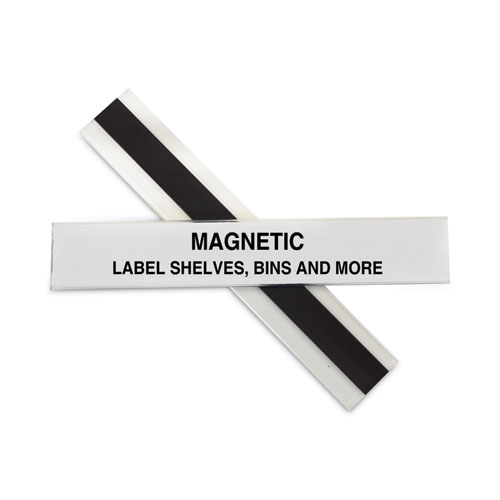 Picture of HOL-DEX Magnetic Shelf/Bin Label Holders, Side Load, 1 x 6, Clear, 10/Box