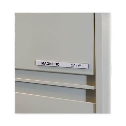 Picture of HOL-DEX Magnetic Shelf/Bin Label Holders, Side Load, 0.5 x 6, Clear, 10/Box