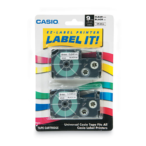Tape+Cassettes+For+Kl+Label+Makers%2C+0.37%26quot%3B+X+26+Ft%2C+Black+On+Clear%2C+2%2Fpack