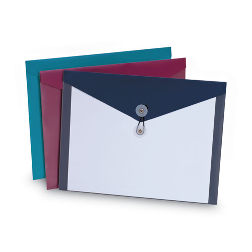 Picture of Poly Envelopes, Letter Size, Assorted Colors, 4/Pack