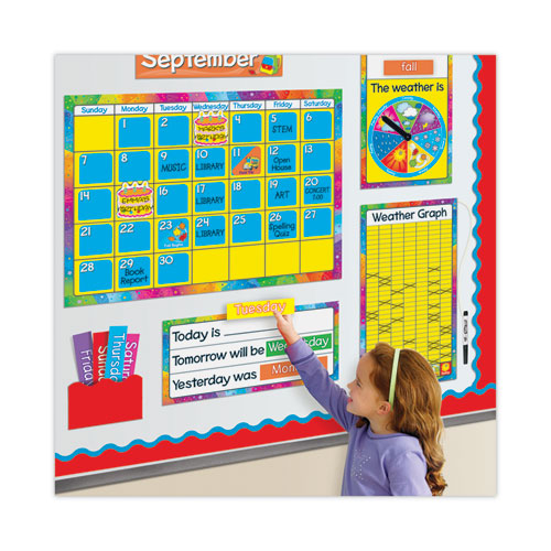 Picture of Year Around Calendar Bulletin Board Set, 12-Month Calendar, 22" x 17", Assorted Colors, 106/Set