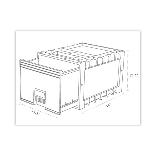 Picture of Archive Storage Drawers with Key Lock, Letter Files, 15.25" x 18" x 11.5", Black/Gray