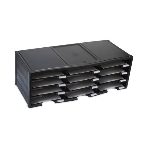 Picture of Storex Literature Organizer, 12 Compartments, 10.63 x 13.3 x 31.4, Black