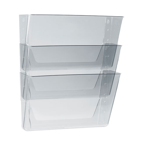 Picture of Wall File, 3 Sections, Letter Size, 13" x 4" x 14", Clear, 3/Set