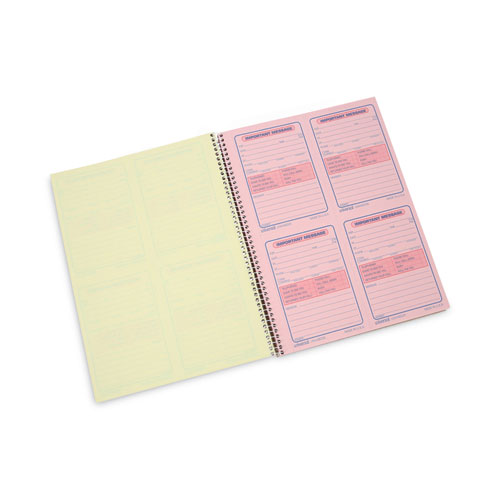 Picture of Wirebound Message Books, Two-Part Carbonless, 5.5 x 3.88, 4 Forms/Sheet, 200 Forms Total