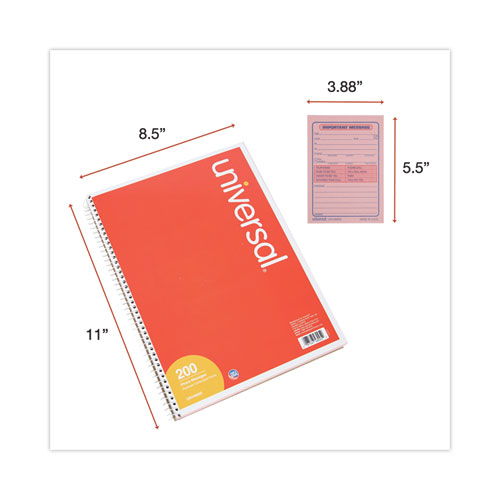 Picture of Wirebound Message Books, Two-Part Carbonless, 5.5 x 3.88, 4 Forms/Sheet, 200 Forms Total