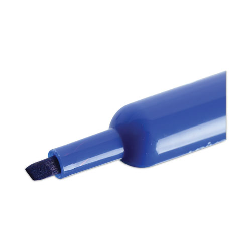 Picture of Chisel Tip Permanent Marker, Broad Chisel Tip, Blue, Dozen