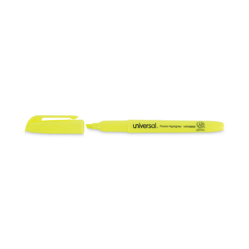 Picture of Pocket Highlighter Value Pack, Fluorescent Yellow Ink, Chisel Tip, Yellow Barrel, 36/Pack