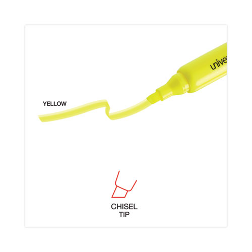 Picture of Desk Highlighter Value Pack, Fluorescent Yellow Ink, Chisel Tip, Yellow Barrel, 36/Pack