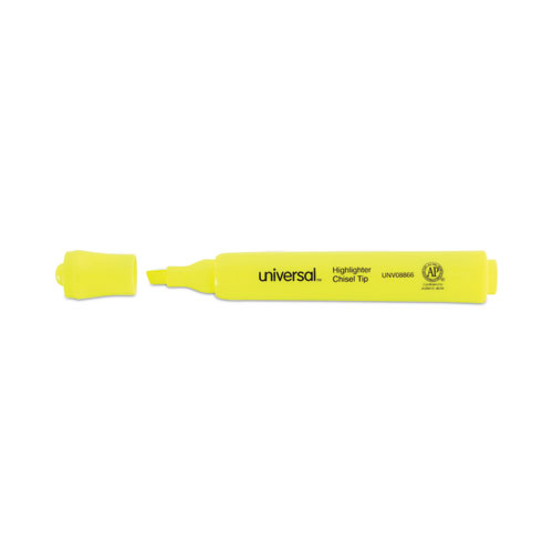 Picture of Desk Highlighter Value Pack, Fluorescent Yellow Ink, Chisel Tip, Yellow Barrel, 36/Pack