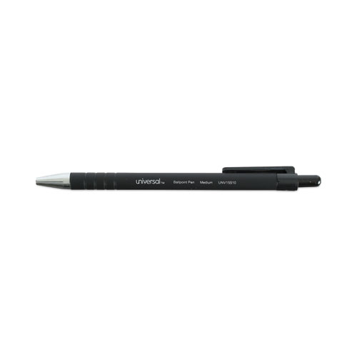 Picture of Ballpoint Pen, Retractable, Medium 1 mm, Black Ink, Black Barrel, Dozen