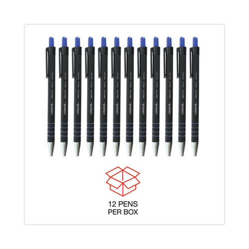 Picture of Ballpoint Pen, Retractable, Medium 1 mm, Blue Ink, Blue Barrel, Dozen