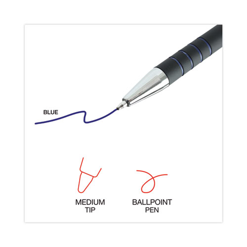 Picture of Ballpoint Pen, Retractable, Medium 1 mm, Blue Ink, Blue Barrel, Dozen