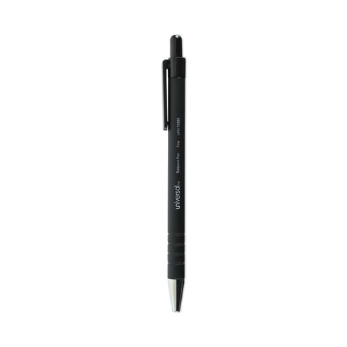 Ballpoint+Pen%2C+Retractable%2C+Fine+0.7+Mm%2C+Black+Ink%2C+Black+Barrel%2C+Dozen