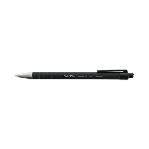 Picture of Ballpoint Pen, Retractable, Fine 0.7 mm, Black Ink, Black Barrel, Dozen