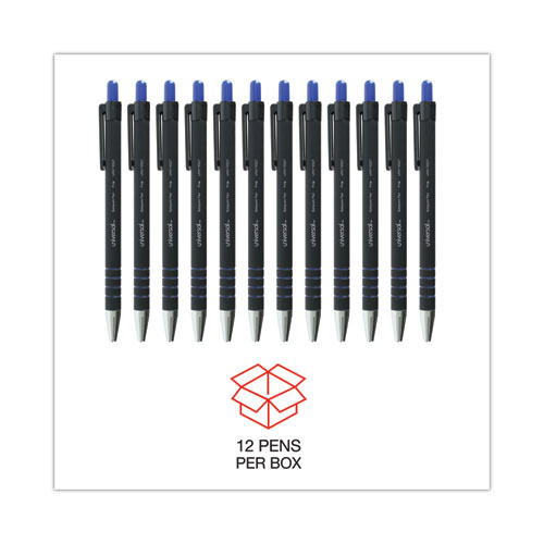 Picture of Ballpoint Pen, Retractable, Fine 0.7 mm, Blue Ink, Blue Barrel, Dozen