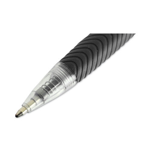 Picture of Comfort Grip Ballpoint Pen, Retractable, Medium 1 mm, Black Ink, Clear/Black Barrel, Dozen