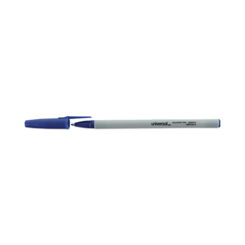 Picture of Ballpoint Pen Value Pack, Stick, Medium 1 mm, Blue Ink, Gray/Blue Barrel, 60/Pack