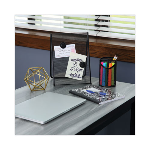 Picture of Metal Mesh Document Holder Free Standing, 35 Sheet Capacity, Metal, Black