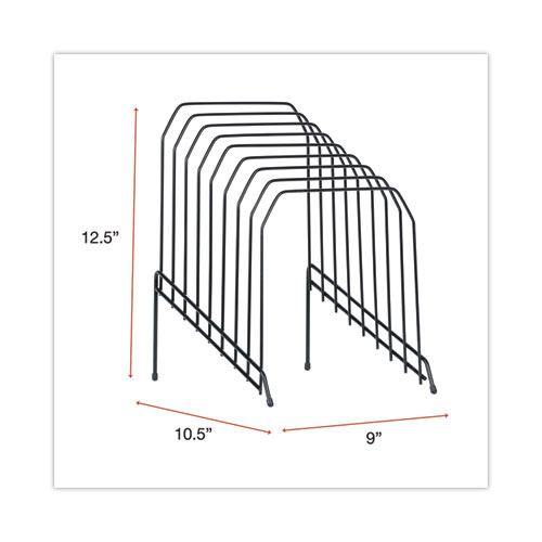 Picture of Wire Tiered File Sorter, 8 Sections, Letter to Legal Size Files, 8" x 10.5" x 12.5", Black