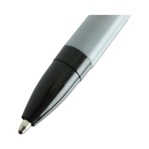 Picture of Ballpoint Pen, Stick, Medium 1 mm, Black Ink, Gray/Black Barrel, Dozen