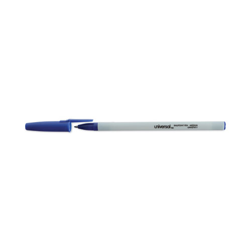 Picture of Ballpoint Pen, Stick, Medium 1 mm, Blue Ink, Gray/Blue Barrel, Dozen