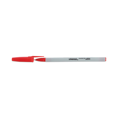 Picture of Ballpoint Pen, Stick, Medium 1 mm, Red Ink, Gray/Red Barrel, Dozen