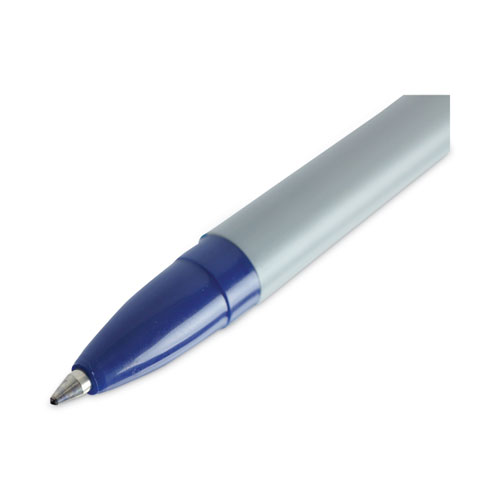 Picture of Ballpoint Pen, Stick, Fine 0.7 mm, Blue Ink, Gray/Blue Barrel, Dozen