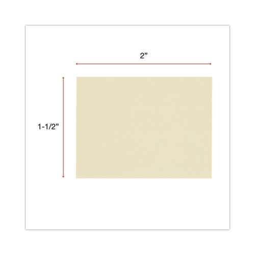 Picture of Recycled Self-Stick Note Pads, 1.5" x 2", Yellow, 100 Sheets/Pad, 12 Pads/Pack