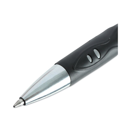 Picture of Comfort Grip Gel Pen, Retractable, Medium 0.7 mm, Black Ink, Gray/Black/Silver Barrel, 36/Pack