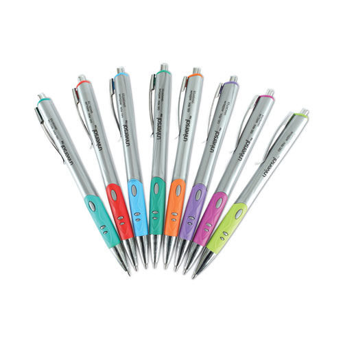 Picture of Comfort Grip Gel Pen, Retractable, Medium 0.7 mm, Assorted Ink and Barrel Colors, 8/Pack