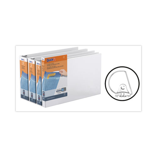 Picture of QuickFit Ledger D-Ring View Binder, 3 Rings, 3" Capacity, 11 x 17, White