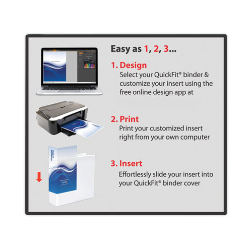 Picture of QuickFit Ledger D-Ring View Binder, 3 Rings, 3" Capacity, 11 x 17, White