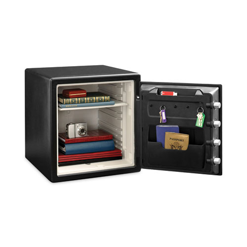 Picture of Fire-Safe with Biometric and Keypad Access, 1.23 cu ft, 16.3w x 19.3d x 17.8h, Black