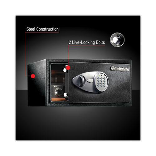 Picture of Electronic Lock Security Safe, 1 cu ft, 16.94w x 14.56d x 8.88h, Black