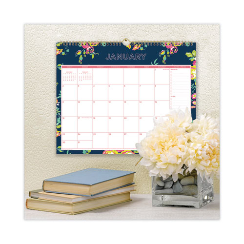 Picture of Day Designer Peyton Wall Calendar, Floral Artwork, 15 x 12, White/Navy Sheets, 12-Month (Jan to Dec): 2025