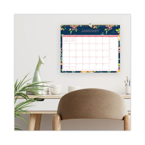 Picture of Day Designer Peyton Wall Calendar, Floral Artwork, 15 x 12, White/Navy Sheets, 12-Month (Jan to Dec): 2025