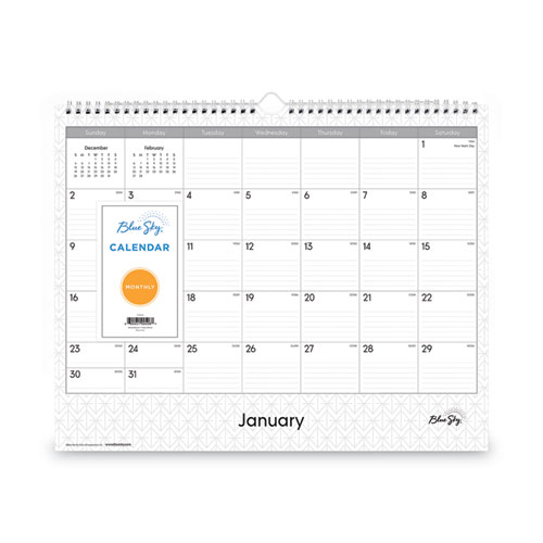 Picture of Enterprise Wall Calendar, Geometric Artwork, 15 x 12, White/Gray Sheets, 12-Month (Jan to Dec): 2025